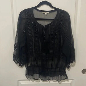 Sheer black Daniel Rainn Top